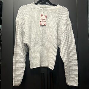 Pink Rose Light Gray sweater. Brand new with tags.